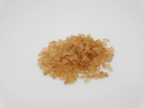 Closeup of rice's isolated on white background Foto stock