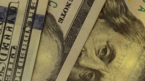 Closeup rich counting US Dollar bills or paying in cash on money in hands. Video stock 152973140