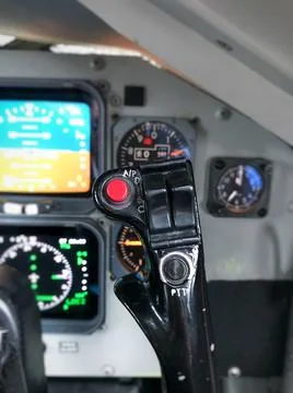 A closeup of the right handle of the right copilot control wheel and autopilo Photos
