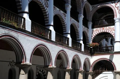 Closeup rila monastery Stock Photos