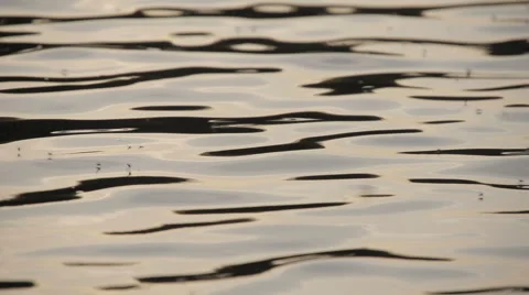 Closeup of river water at sunset in slow motion Stock Footage 60113547