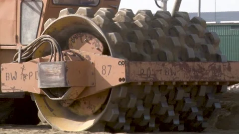 Closeup road construction work. Stock Footage 234139348