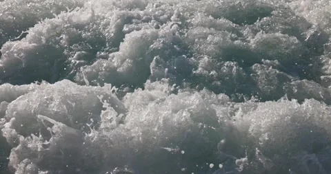 Closeup of roaring sea waves, dynamic motion closeup Stock Footage 275340982