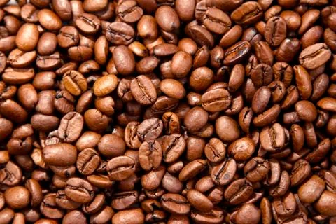 Closeup of roasted coffee beans Stock Photos