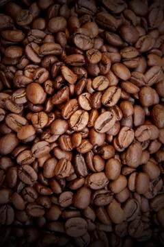 Closeup of roasted coffee beans Stock Photos