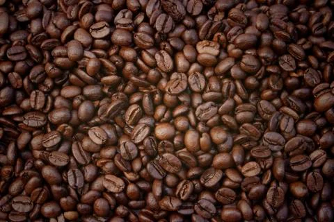 Closeup of roasted coffee beans Stock Photos
