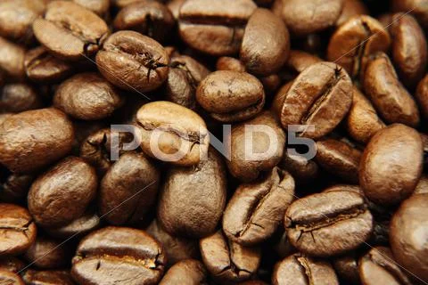 Closeup Of Roasted Coffee Beans