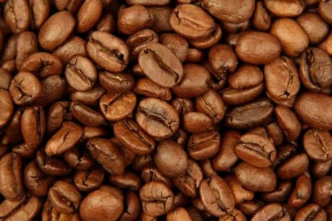 Closeup of roasted coffee beans Stock Photos
