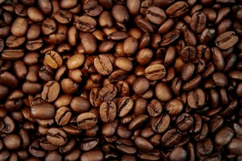Closeup of roasted coffee beans Stock Photos
