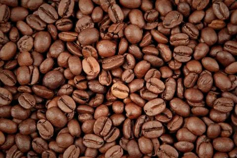 Closeup of roasted coffee beans Stock Photos