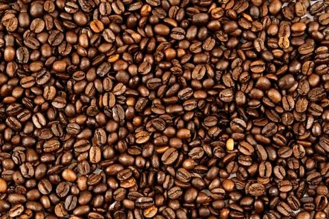 Closeup of roasted coffee beans Stock Photos