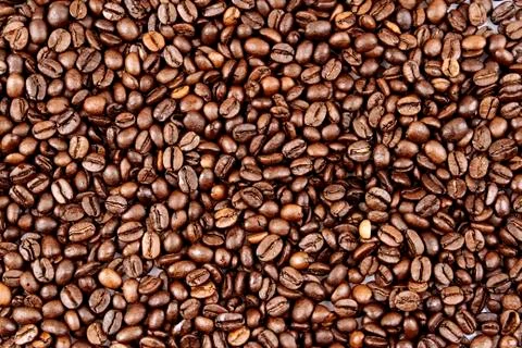 Closeup of roasted coffee beans Stock Photos