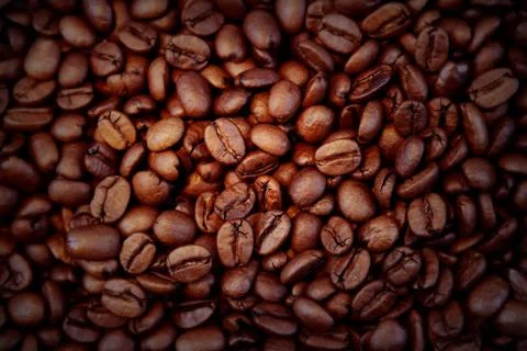 Closeup of roasted coffee beans Stock Photos