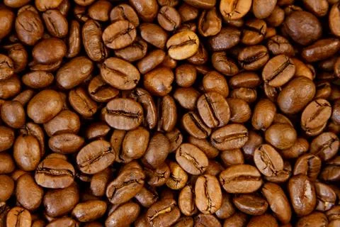 Closeup of roasted coffee beans Stock Photos
