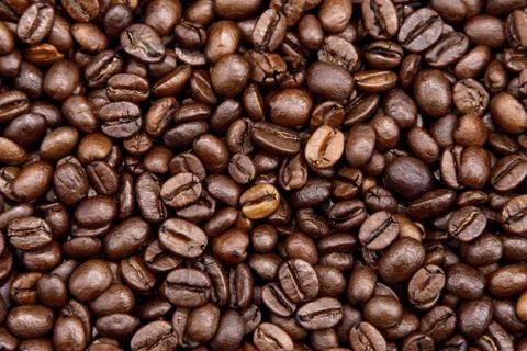 Closeup of roasted coffee beans Stock Photos