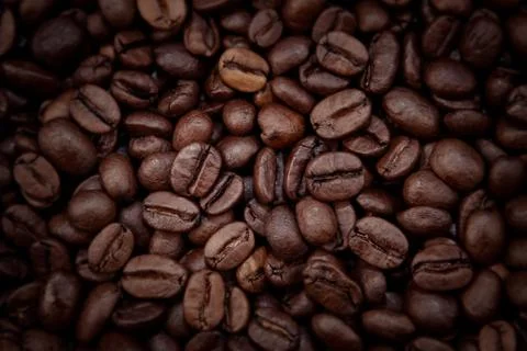 Closeup of roasted coffee beans Stock Photos