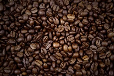 Closeup of roasted coffee beans Stock Photos