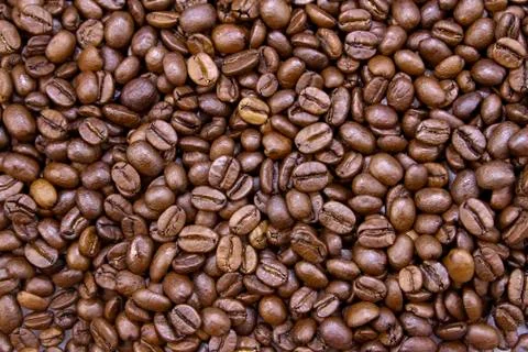 Closeup of roasted coffee beans Stock Photos