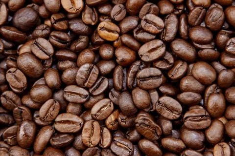 Closeup of roasted coffee beans Stock Photos