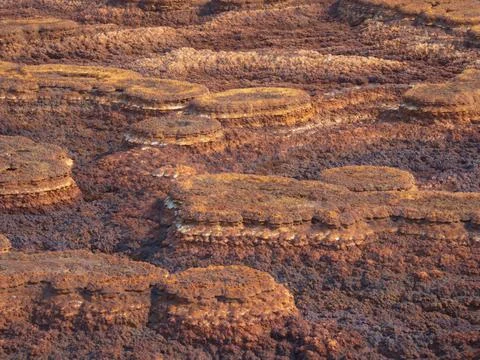 Closeup of rock patterns forming a Mars like landscape Danakil Depression Stock Photos