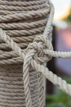 Closeup roll of rope Stock Photos