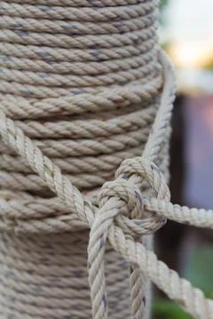Closeup roll of rope Stock Photos