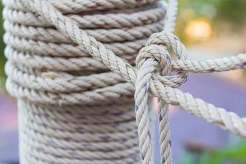 Closeup roll of rope Stock Photos