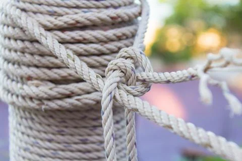 Closeup roll of rope Stock Photos