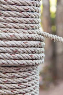 Closeup roll of rope Stock Photos