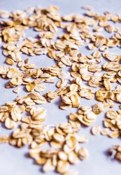 Closeup of Rolled Oat Flakes Foto stock