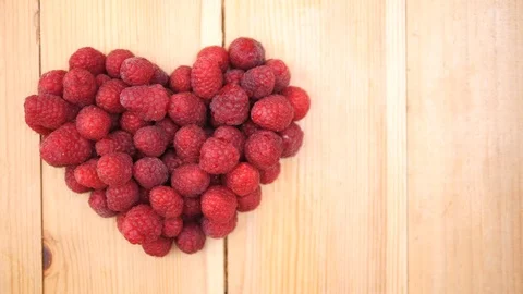 Closeup Of Romantic Raspberry Heart Stock Footage 95216275