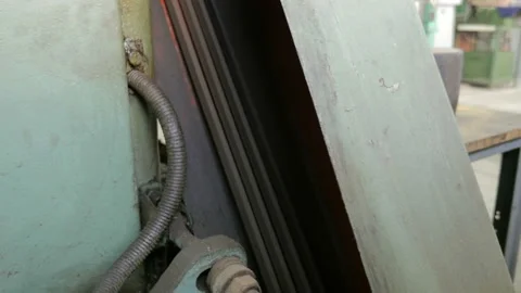 Closeup of rotating machine belt drive. Industrial production Stock Footage 87466525