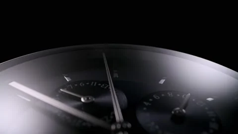 Closeup of rotating swiss dark blue watch Stock Footage 152079331