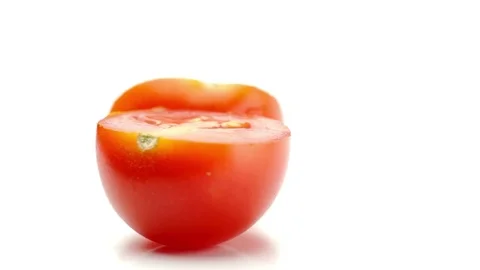 Closeup rotating video of half sliced ripe cherries Stock Footage 83191143