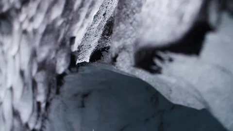 Closeup of Rough Ice Surface Inside Glacier Cave Stock Footage 317396767