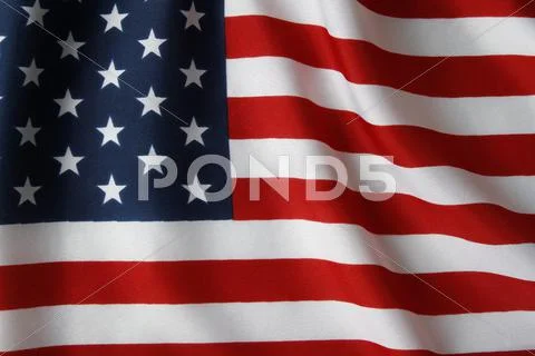 Closeup of ruffled american flag Stock Photos