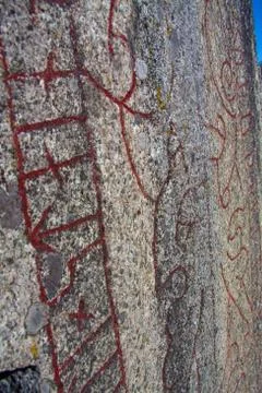 Closeup rune scripts 스톡 사진