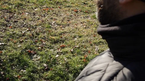Closeup on runner looking at smartwatch and walking away, real time Stock Footage 123284757