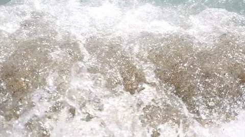 Closeup of running waves. Scene of sea or ocean water in the landscape Stock Footage
