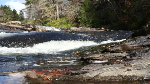 Closeup of rushing waters in a mountain stream Stock Footage 289915905