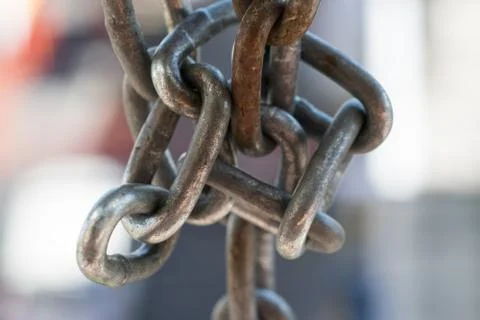 Closeup of rust iron chains Stock Photos