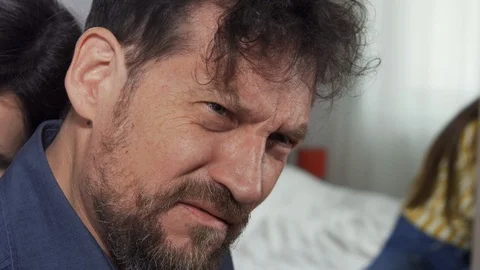 Closeup of sad man crying after death of beloved because of coronavirus Stock Footage 127189158