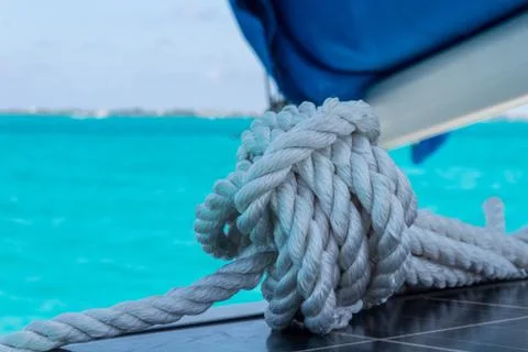 Closeup on sailing rope Stock Photos