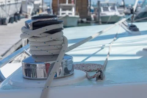 Closeup on sailing rope Stock Photos