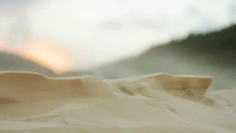 Closeup of sand forms carved by wind and mountain Stock Footage 90952813