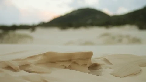 Closeup of sand forms carved by wind and mountain Stock Footage 90954013