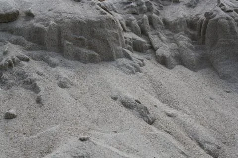 Closeup of sand pattern of a beach Stock Photos