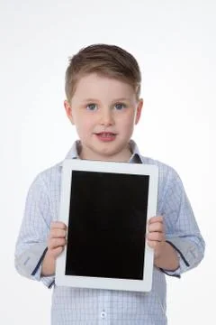 Closeup of satisfied young boy Stock Photos