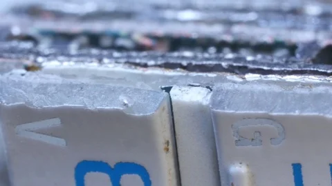 Closeup of sawed number/keypad Stock Footage 76235316