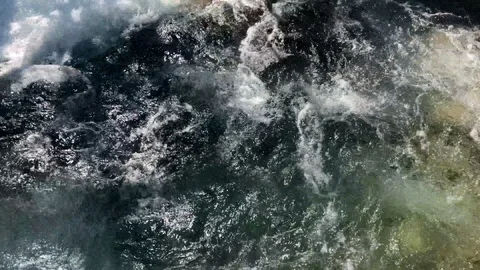 Closeup scenic nature view of beautiful Turgut waterfall stream Stock Footage